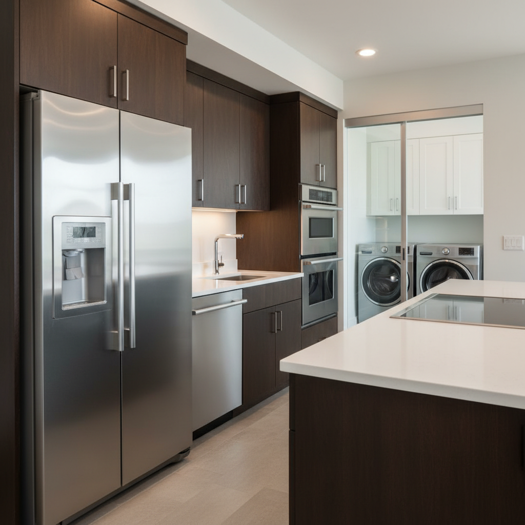 Premium household appliances in a luxury home environment